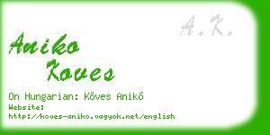 aniko koves business card
